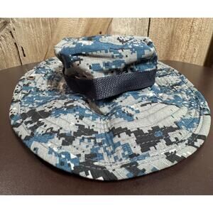 Military Boonie Bush Hat Jungle Blue Camo Type II Unisex Size Large Bucket Hat